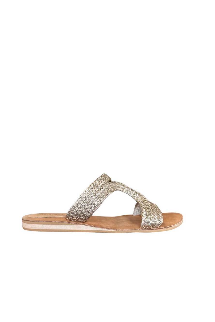 NEW SILENT D women's jackie sandals in pale gold